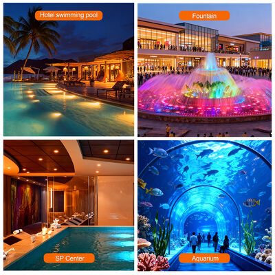 ไฟสระว่ายน้ำพลาสติก AC12V 6W เติมเรซิน 100% IP68 สำหรับใช้ใต้น้ำ