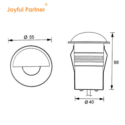 LED Underground Light Semi Shading DC24V DIA55MM 3W 3000K IP67 สําหรับการใช้งานทางสวน