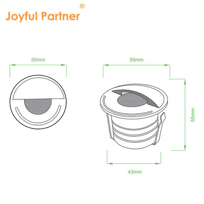 ไฟ LED ฝังดิน 3W AC 85-265V 1/2/3/4 ด้าน DIA55MM*H55MM เลนส์ออปติคัล พร้อมสายไฟ 0.5M