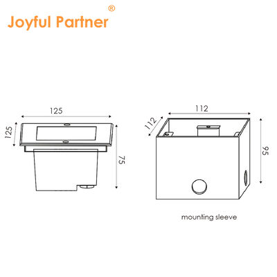 Outdoor Square Inground light 24V 8W 3000K Warm White Die-cast Aluminum body IK Rating 09
