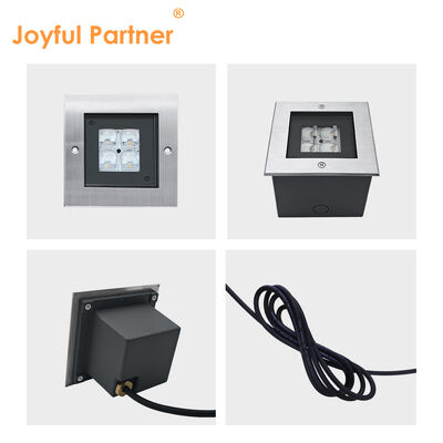 Outdoor Square Inground light 24V 8W 3000K Warm White Die-cast Aluminum body IK Rating 09