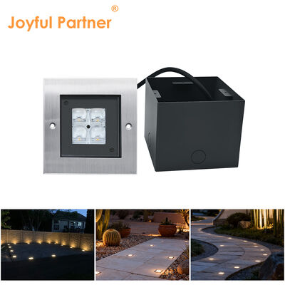 สี่เหลี่ยม LED แสงใต้ดิน 24V 8W 3000K 316 สแตนเลสหน้าแผ่นด้วย ABS Sleeve