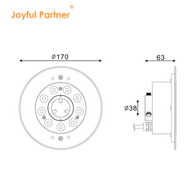 ไฟน้ำพุ LED ใต้สระน้ำ สแตนเลส 316L 9W 18W ควบคุม DMX RGB DC24V สำหรับโคมไฟวิศวกรรม