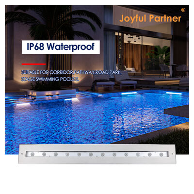 ไฟเส้นใต้น้ำ DC12V สแตนเลส 316 DMX 512 RGB 12W 24W ความยาว 628 มม. สำหรับน้ำตก