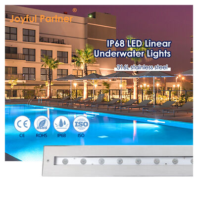 ไฟเส้นใต้น้ำ DC12V สแตนเลส 316 DMX 512 RGB 12W 24W ความยาว 628 มม. สำหรับน้ำตก