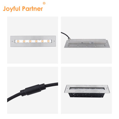 LED Underwater Linear Light IP68 DC24V 6W 12W สี่เหลี่ยมขัดขวาง ความยาว 328MM ด้วยกระจกกระชับ 8MM