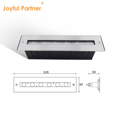 LED Underwater Linear Light IP68 DC24V 6W 12W สี่เหลี่ยมขัดขวาง ความยาว 328MM ด้วยกระจกกระชับ 8MM