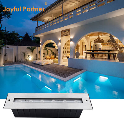 LED Underwater Linear Light IP68 DC24V 6W 12W สี่เหลี่ยมขัดขวาง ความยาว 328MM ด้วยกระจกกระชับ 8MM
