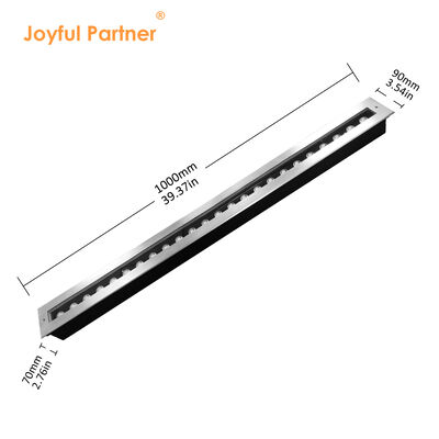 ไฟ LED ฝังดินแบบเส้นตรง 12W 24W 48W DC24V 1000MM 1เมตร สแตนเลส 316 IP67 แบบฝัง
