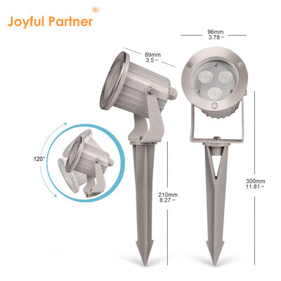 ไฟสปอตไลท์ LED กันน้ำสำหรับสวนพร้อมฐานปักพลาสติก หลอดไฟ LED GU10 MR16 สำหรับสวนและลาน