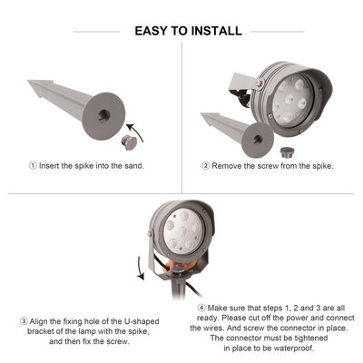 ไฟสปอตไลท์ LED สำหรับสวน ปรับมุมลำแสงได้ โคมอะลูมิเนียมสำหรับตกแต่งสวน