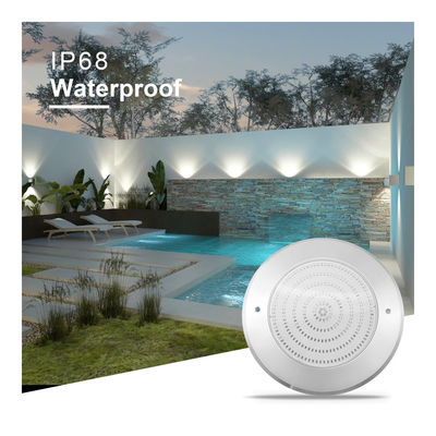 แสงสระว่ายน้ํากันน้ํา PAR56 LED 316 SS ABS บ้าน Ultra Thin 7.5mm Resin เติมผนังติดตั้ง 230MM 18W 25W DC AC12V