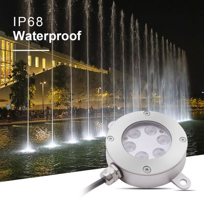 ไฟพุ LED ควบคุมด้วย DMX512 DC24V 12W 3000K สแตนเลส IP68 สำหรับภูมิทัศน์ใต้น้ำ