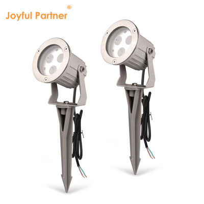 ไฟสปอตไลท์ LED กันน้ำสำหรับสวนพร้อมฐานปักพลาสติก หลอดไฟ LED GU10 MR16 สำหรับสวนและลาน